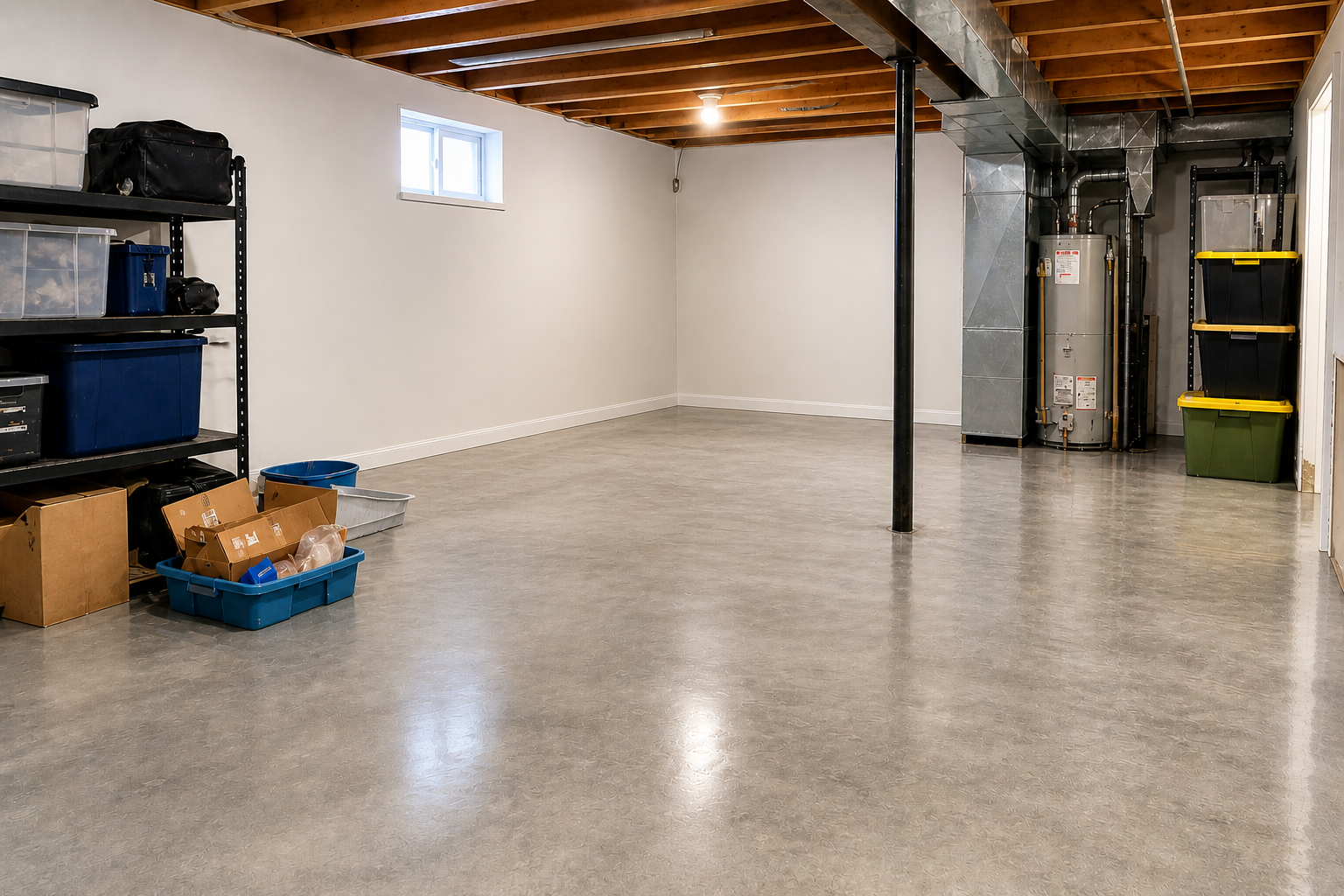 After — Flooded Basement · Customer Project